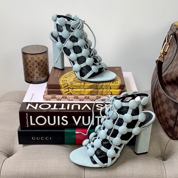 Alexander Wang Shoes - ALEXANDER WANG Rubie Denim Sandals Shoes Heels Size 6